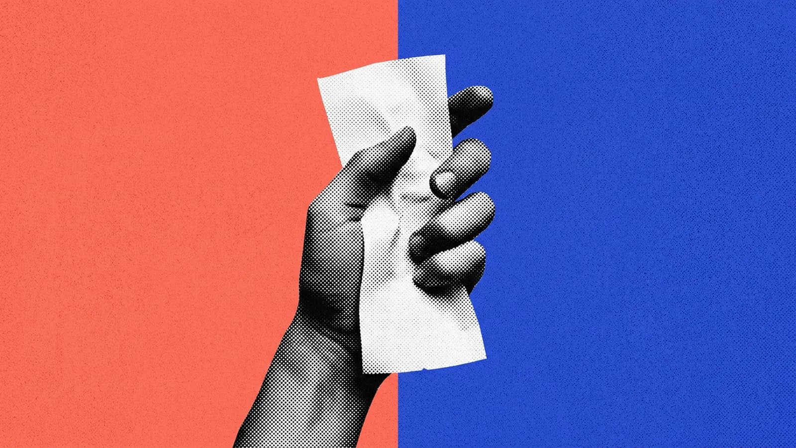 Рука с измятым чеком — иллюстрация для статьи о двойном списании с карты
