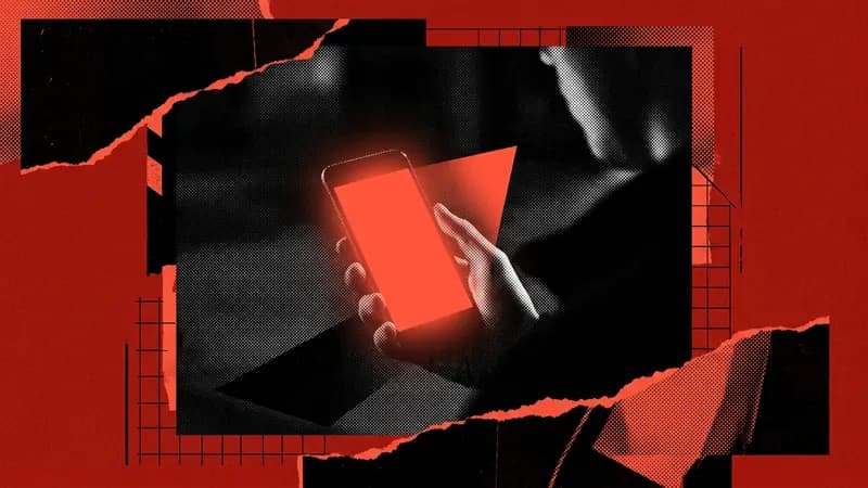 Смартфон со светящимся экраном в темноте — импульсивные покупки в выписке ночью